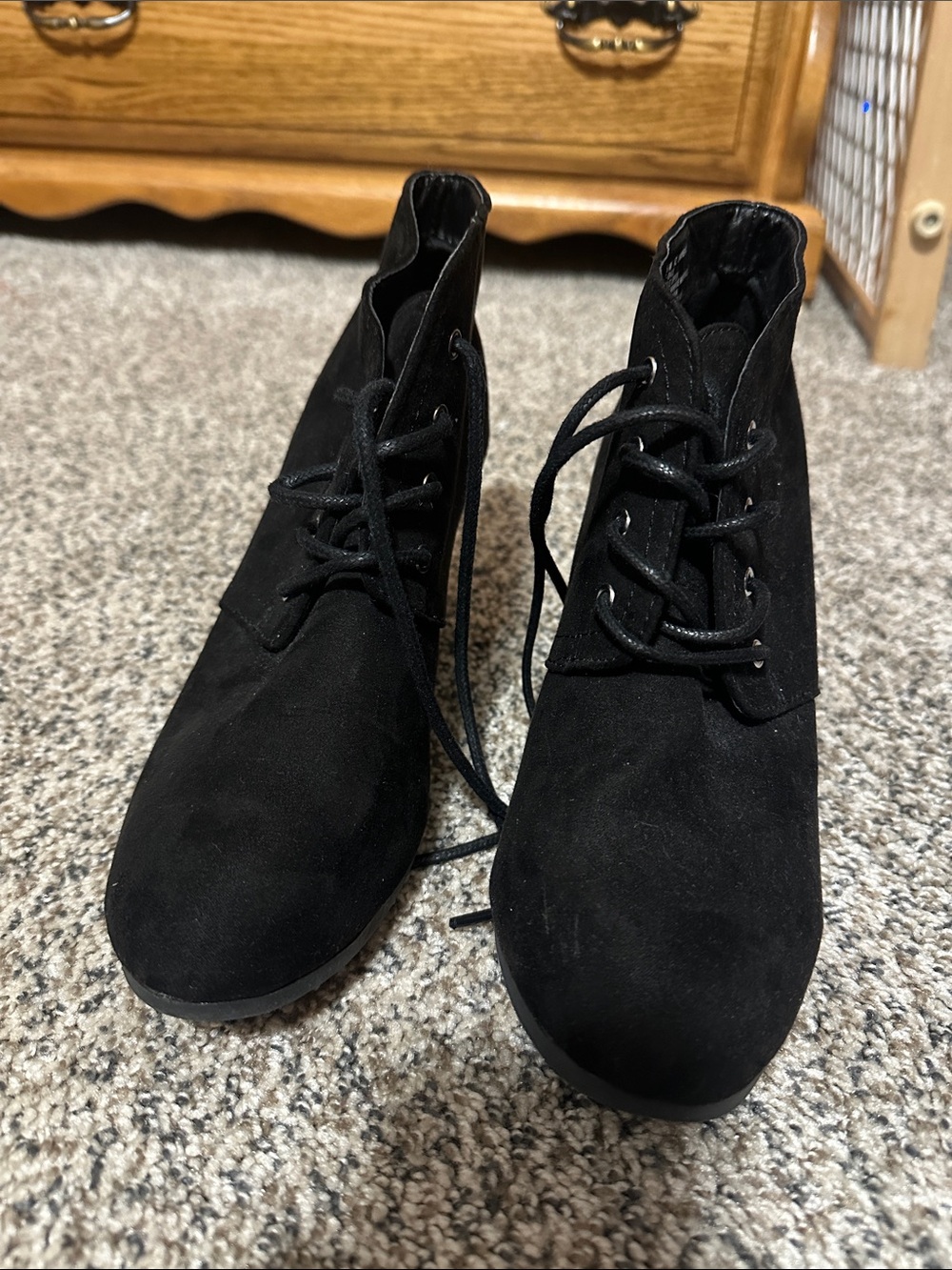 Arizona Jean Company Black Lace-Up Ankle Boots
Never been worn